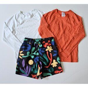 Hanna Andersson 120 6-7 Rash Guard Swim Top Trunks Shorts Set